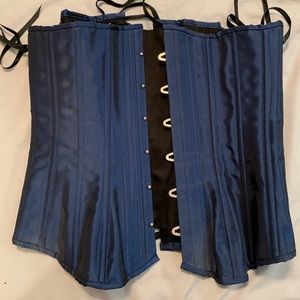 Blue steel boned corset